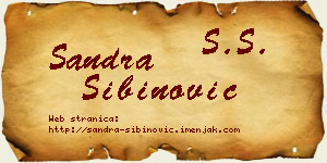 Sandra Sibinović vizit kartica
